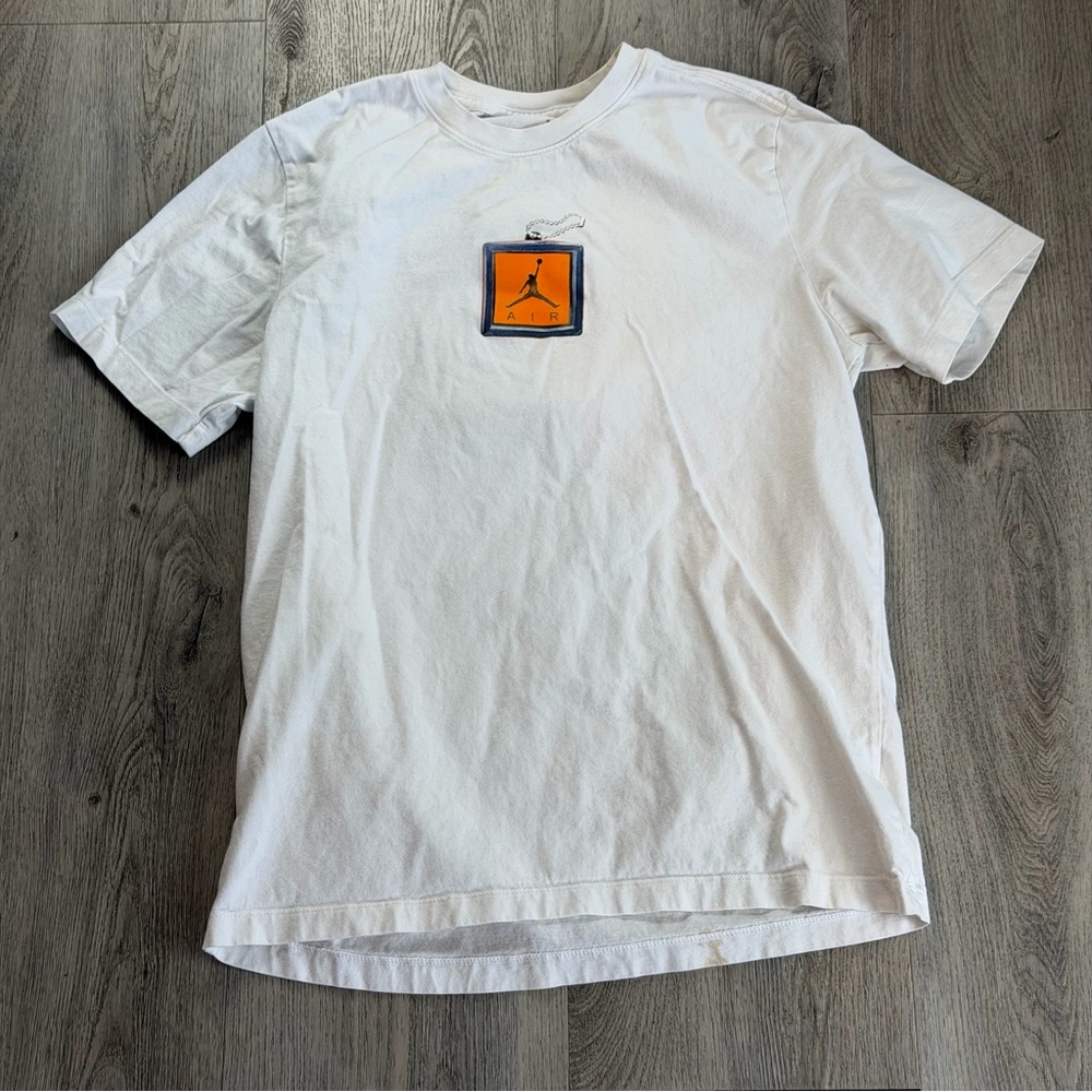 Jordan Shirt Mens‎ Medium White Jumpman Air Hangtag Graphic Tee CV5157-100